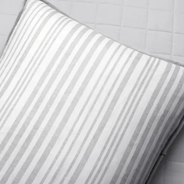 Quilts-Kirkland's Home Box Stitch Cotton Full/Queen 3-Pc. Quilt Set Gray