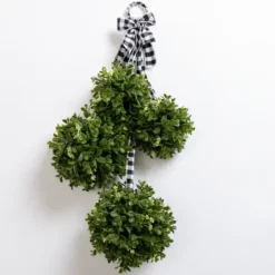Wreaths-Kirkland's Home Boxwood And Buffalo Check Swag Green