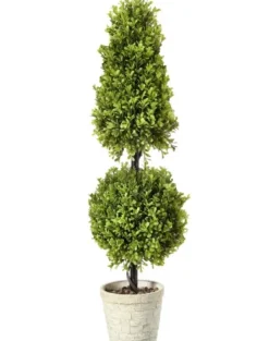 Trees & Topiaries-Kirkland's Home Boxwood Ball And Cone Topiary, 36 In.
