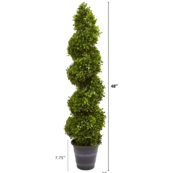 Trees & Topiaries-Kirkland's Home Boxwood Spiral Topiary, 48 In.