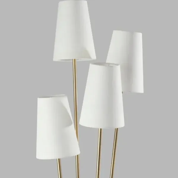 Floor Lamps-Kirkland's Home Brass Enoki 4-Arm Asymmetrical Floor Lamp Gold/Ivory