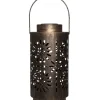 Outdoor Lighting-Kirkland's Home Brass Metal Flower Cutout Solar Lantern Brown