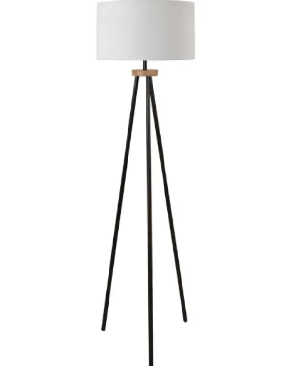 Floor Lamps-Kirkland's Home Brass Metal Tripod Floor Lamp White