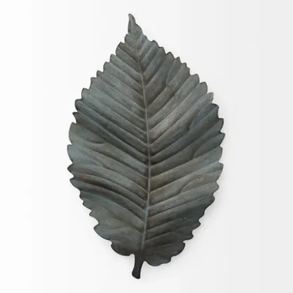 Wall Plaques-Kirkland's Home Brattea Leaf Metal Wall Plaque Blue/Gray