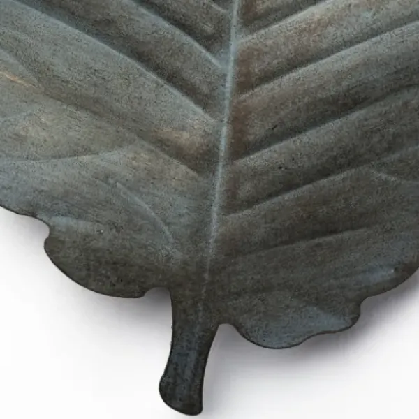 Wall Plaques-Kirkland's Home Brattea Leaf Metal Wall Plaque Blue/Gray