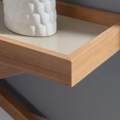 Console Tables-Kirkland's Home Brazilian Pine Tray Top Console Table Tan