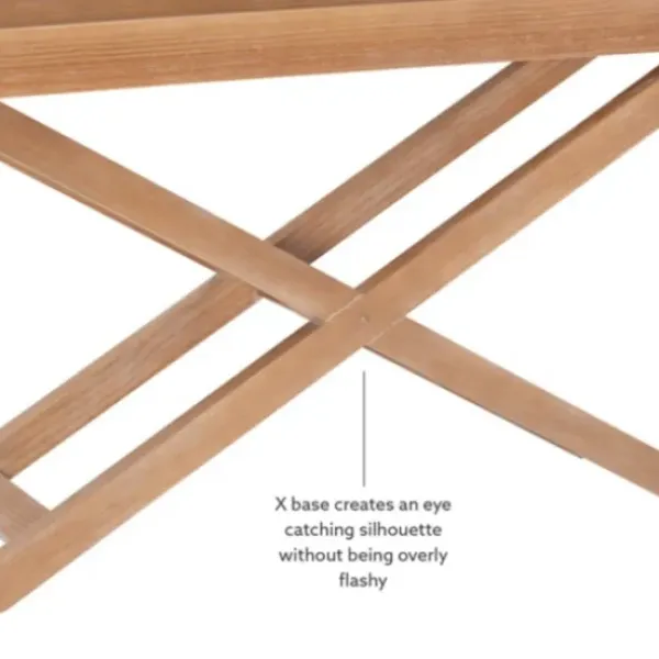 Console Tables-Kirkland's Home Brazilian Pine Tray Top Console Table Tan