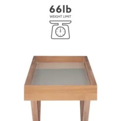 Console Tables-Kirkland's Home Brazilian Pine Tray Top Console Table Tan