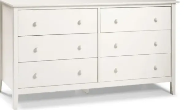 Dressers & Chests-Kirkland's Home Brazilian Pine Wood 6-Drawer Dresser White