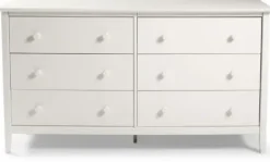 Dressers & Chests-Kirkland's Home Brazilian Pine Wood 6-Drawer Dresser White