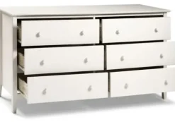 Dressers & Chests-Kirkland's Home Brazilian Pine Wood 6-Drawer Dresser White