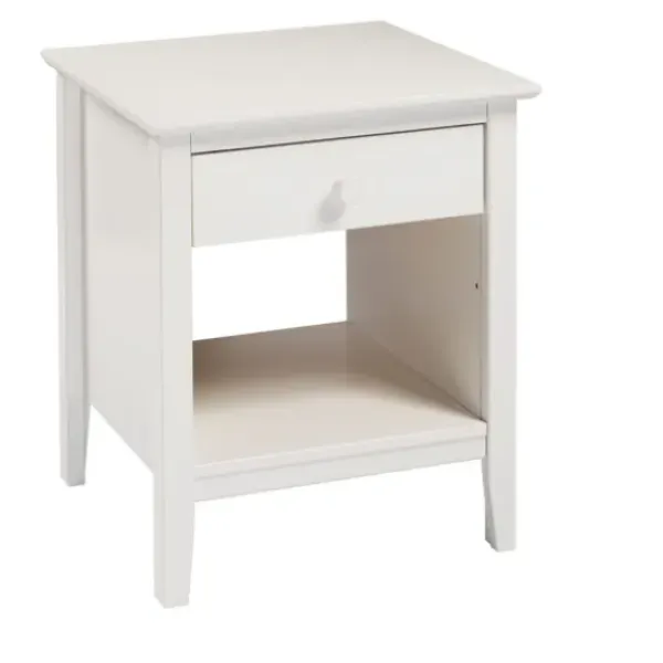 Nightstands-Kirkland's Home Brazilian Pine Wood Nightstand White