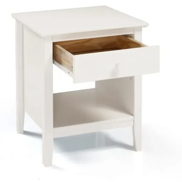 Nightstands-Kirkland's Home Brazilian Pine Wood Nightstand White