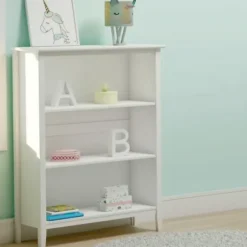 Bookshelves-Kirkland's Home Brazilian Pine Wood 3-Tier Bookshelf White