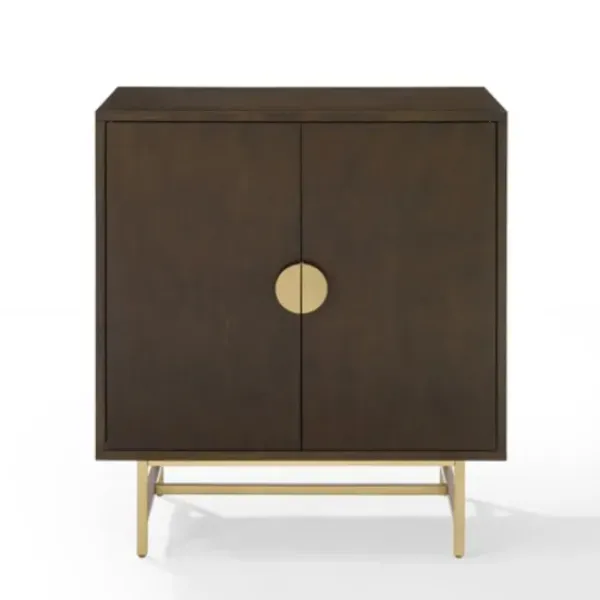 Cabinets & Sideboards-Kirkland's Home Brielle Golden Circle Wine Cabinet Brown
