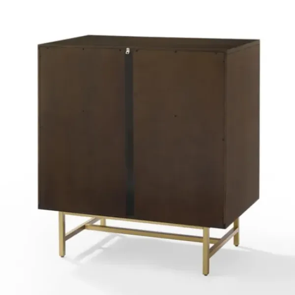 Cabinets & Sideboards-Kirkland's Home Brielle Golden Circle Wine Cabinet Brown