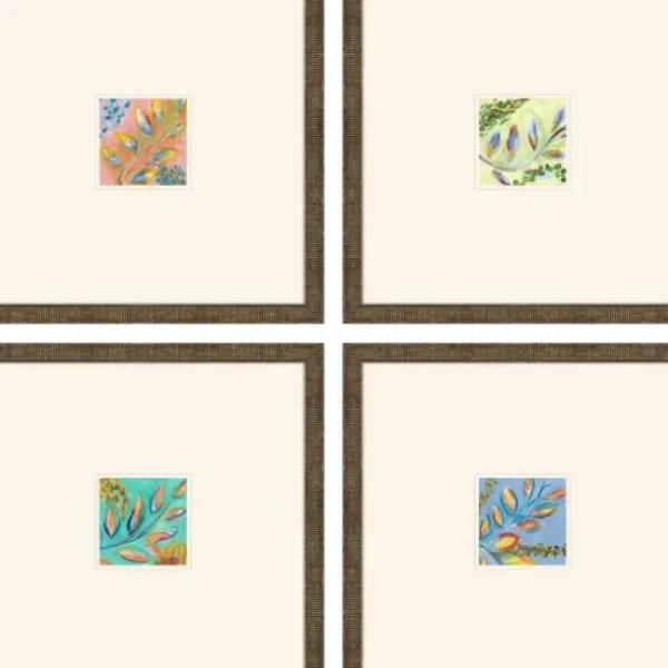 Framed Art-Kirkland's Home Bright Botanicals I Framed Art Prints, Set Of 4 White/Multi