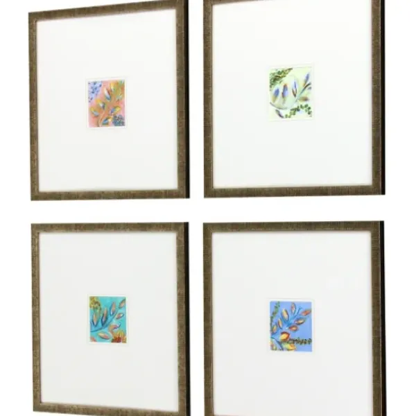 Framed Art-Kirkland's Home Bright Botanicals I Framed Art Prints, Set Of 4 White/Multi