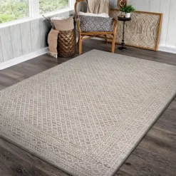 Outdoor Rugs-Kirkland's Home Bright Branches Round Outdoor Area Rug, 5X5 Orange/Green/Blue