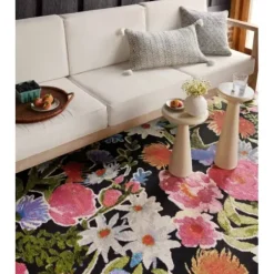 Outdoor Rugs-Kirkland's Home Bright Coral Diamond Outdoor Area Rug, 6X9 Orange