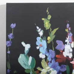 Canvas Art-Kirkland's Home Bright Floral And Black Canvas Art Print Black/Green