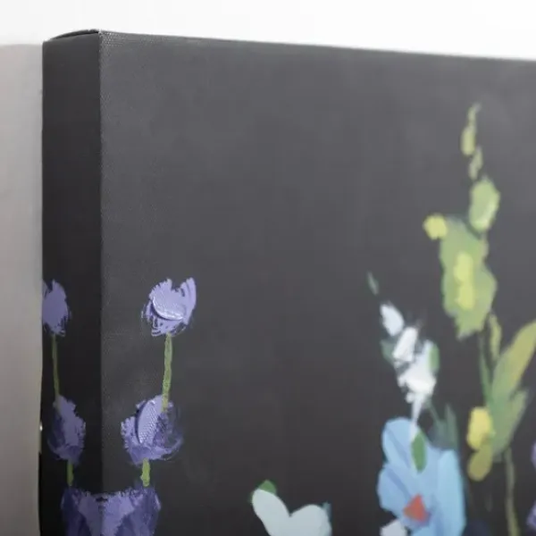 Canvas Art-Kirkland's Home Bright Floral And Black Canvas Art Print Black/Green