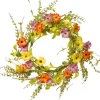 Wreaths-Kirkland's Home Bright Mixed Floral And Greenery Swirl Wreath Multi
