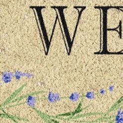 Doormats-Kirkland's Home Bright Summer Blossoms Coir Doormat Tan/Pink/Yellow