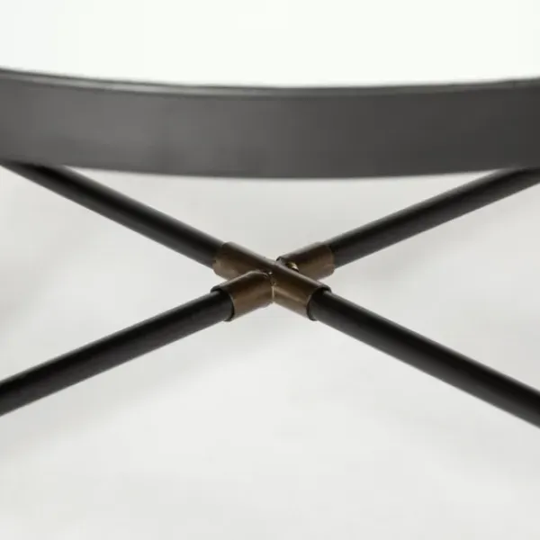 Coffee Tables-Kirkland's Home Bronze And Onyx Mirror Top Round Coffee Table