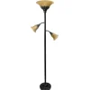 Floor Lamps-Kirkland's Home Bronze And 3-Scallop Glass Floor Lamp Tan