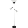 Floor Lamps-Kirkland's Home Bronze And White 3-Scallop Glass Floor Lamp Brown