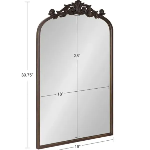 Decorative Mirrors-Kirkland's Home Bronze Arendahl Arched Mirror, 19X31 In. Brown