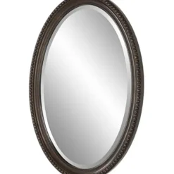 Decorative Mirrors-Kirkland's Home Bronze Beaded Frame Oval Mirror