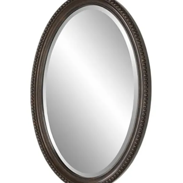 Decorative Mirrors-Kirkland's Home Bronze Beaded Frame Oval Mirror