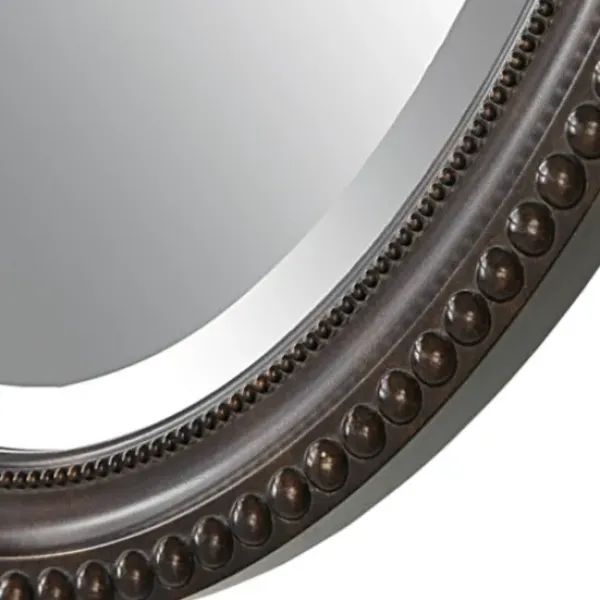Decorative Mirrors-Kirkland's Home Bronze Beaded Frame Oval Mirror