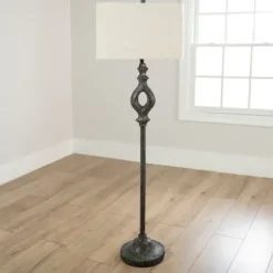 Floor Lamps-Kirkland's Home Bronze Duncan Floor Lamp White
