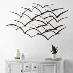 Wall Plaques-Kirkland's Home Bronze Flying Birds Wall Plaque Brown