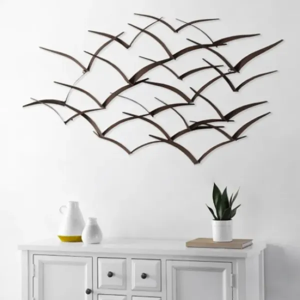 Wall Plaques-Kirkland's Home Bronze Flying Birds Wall Plaque Brown