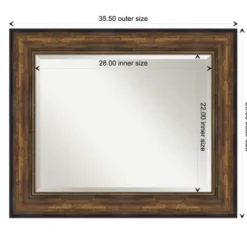 Decorative Mirrors-Kirkland's Home Bronze Frame Beveled Mirror, 35.5X29.5 In.