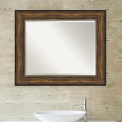 Decorative Mirrors-Kirkland's Home Bronze Frame Beveled Mirror, 35.5X29.5 In.