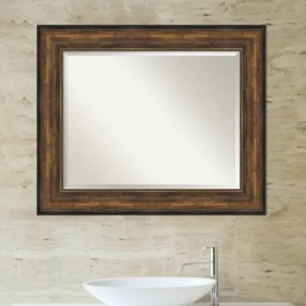 Decorative Mirrors-Kirkland's Home Bronze Frame Beveled Mirror, 35.5X29.5 In.