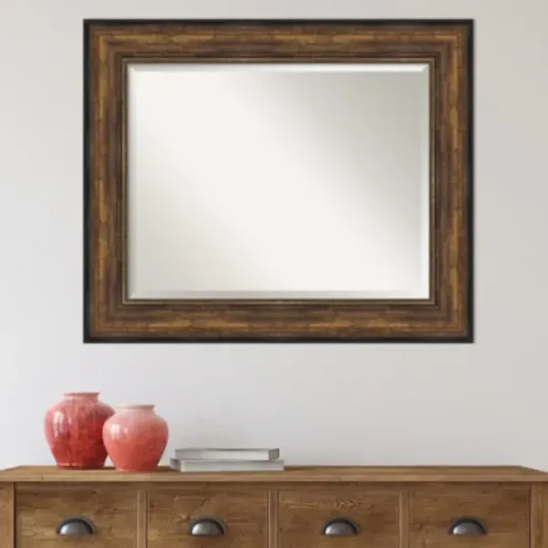 Decorative Mirrors-Kirkland's Home Bronze Frame Beveled Mirror, 35.5X29.5 In.