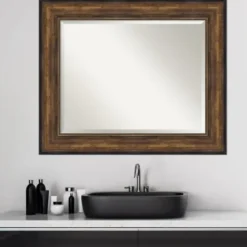 Decorative Mirrors-Kirkland's Home Bronze Frame Beveled Mirror, 35.5X29.5 In.