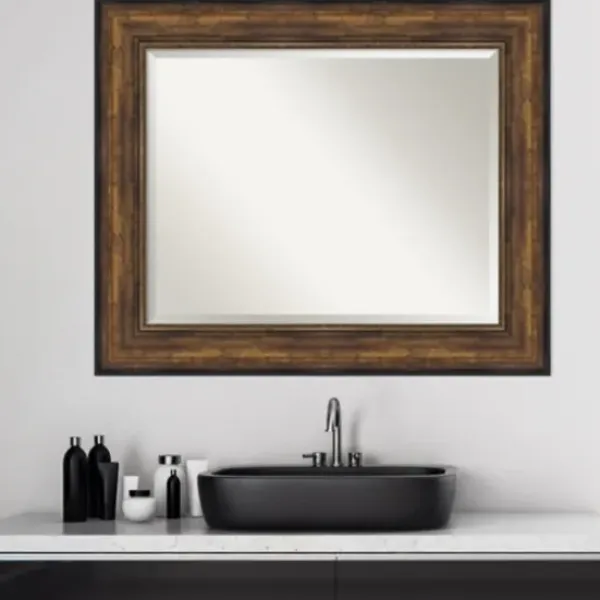 Decorative Mirrors-Kirkland's Home Bronze Frame Beveled Mirror, 35.5X29.5 In.