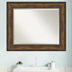 Decorative Mirrors-Kirkland's Home Bronze Frame Beveled Mirror, 35.5X29.5 In.