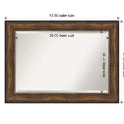 Decorative Mirrors-Kirkland's Home Bronze Frame Beveled Mirror, 43.5X31.5 In.