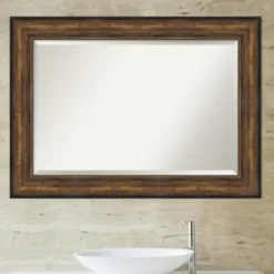 Decorative Mirrors-Kirkland's Home Bronze Frame Beveled Mirror, 43.5X31.5 In.