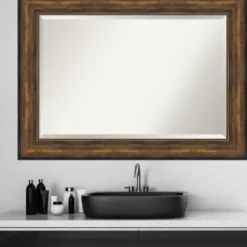 Decorative Mirrors-Kirkland's Home Bronze Frame Beveled Mirror, 43.5X31.5 In.