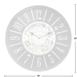 Clocks-Kirkland's Home Bronze Frame Montevello Gears Wall Clock Ivory
