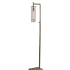 Floor Lamps-Kirkland's Home Bronze Glass Cylinder Shade Floor Lamp Clear
